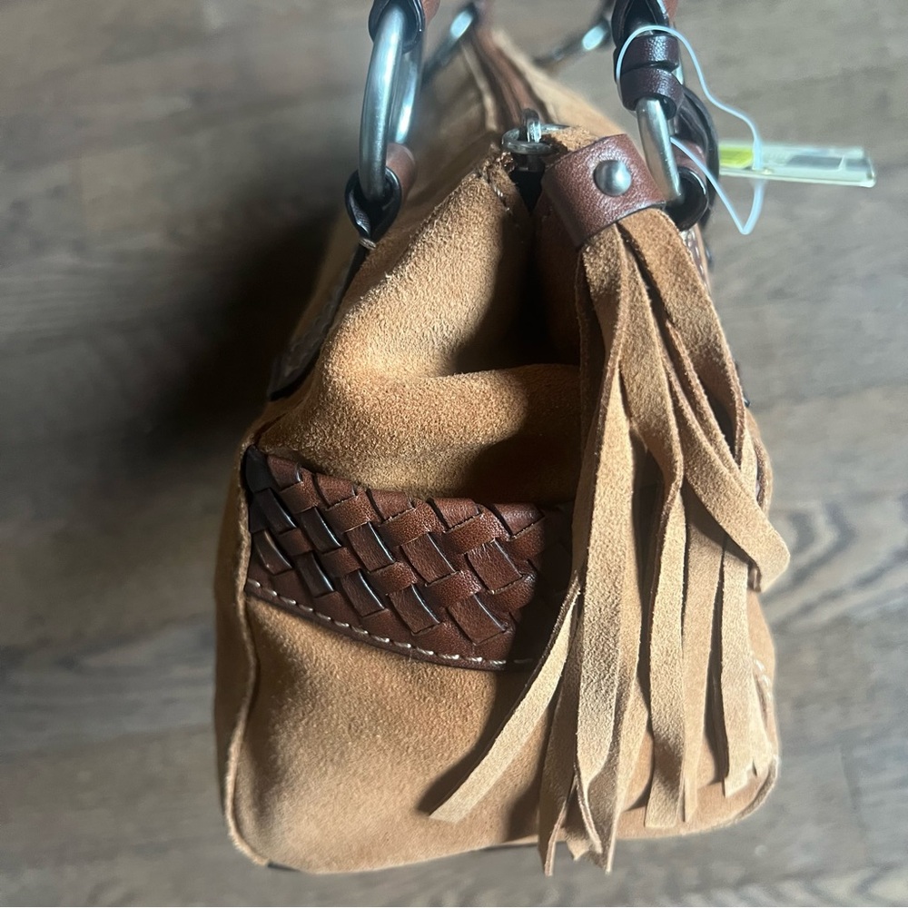 ‼️ SOLD ‼️Fossil Brown Suede Leather Shoulder Handbag - Picture 3 of 9